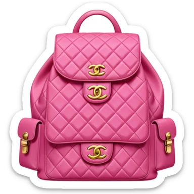 chanel pink backpack gold hardware sticker