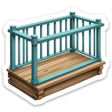 balcony made out of wood sticker