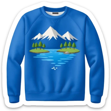 Sweat shirt with embroidered really small lake design in right corner sticker