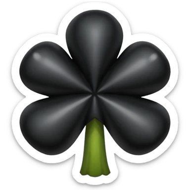Un trébol de cinco hojas negro sticker