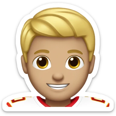 Blonde short hair blue eyes chiefs fan  sticker