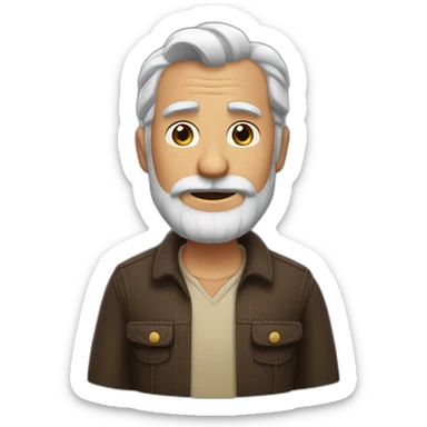 Hombre Senior pixar con barba y coleta sticker