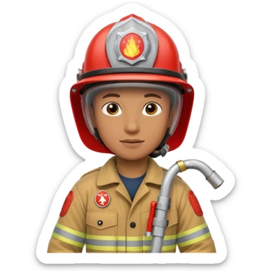 Bombeiro civil segurando mangueira sticker