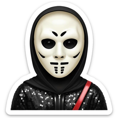 Ghostface with black sequin outfit  sticker