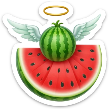 A watermelon with angel wings  sticker