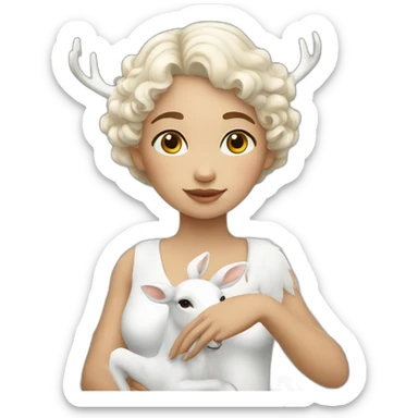 An angel with white deer sticker