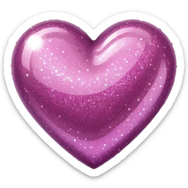 glitter heart sticker