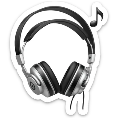 headphone with music note sticker