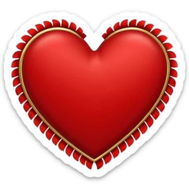 heart with a velvet fringe sticker