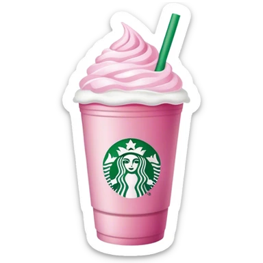 starbucks cup pink drink with cold foam sticker