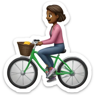 women tell child for bike sticker