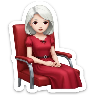 Анжела из lobotomy corporation ожидающая в кресле sticker