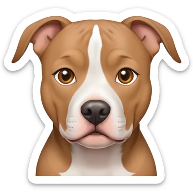 light brown and gray american pitbull terrier with light brown eyes sticker