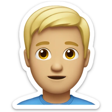Guy with short blond hair sick sticker