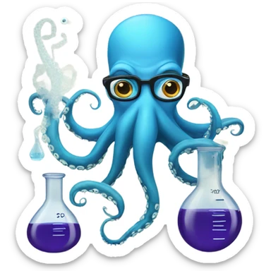 A genius and a octopus and its beaker sticker