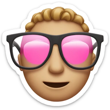 Share with a glasses pink sticker