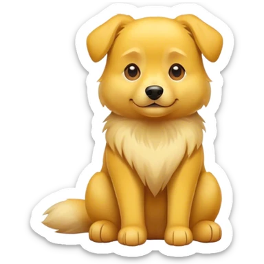 Yellow dog sitting sticker