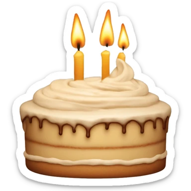 Beige cake with candle sticker