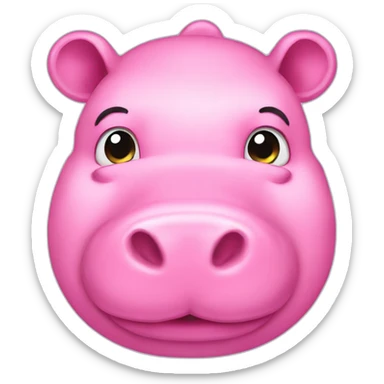 pink hippopotamus sticker