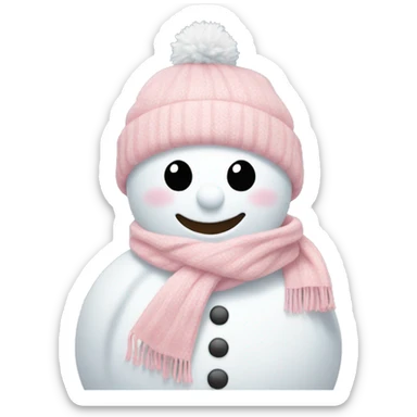 Snowman with light pink scarf  sticker