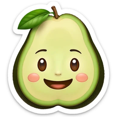 Aguacate con cara sticker