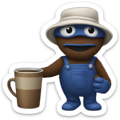 Grover with coffee sticker