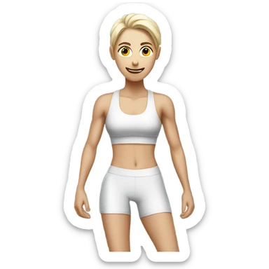 motivated skinny white skin color gym member sticker