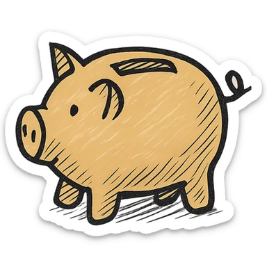 golden piggy bank sticker