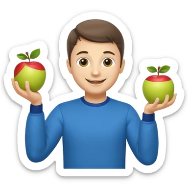 a Circus cute zelensky juggling two apple blue and yellow sticker