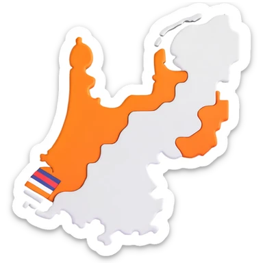 3D map of the Netherlands with distinctive shape sticker