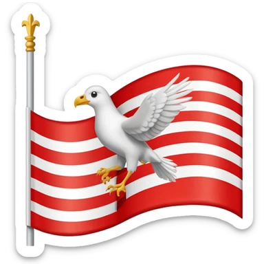 drapeau de Lorraine montrant les trois oiseaux blancs dans la bande rouge diagonale sticker