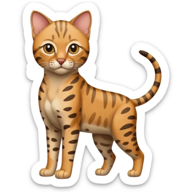 Realistic wild natural Ocicat, full body sticker