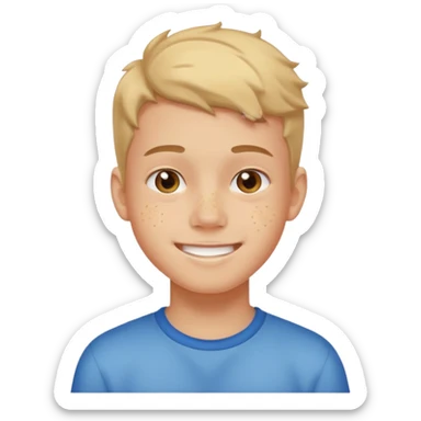 boy teenager with acne smiling sticker