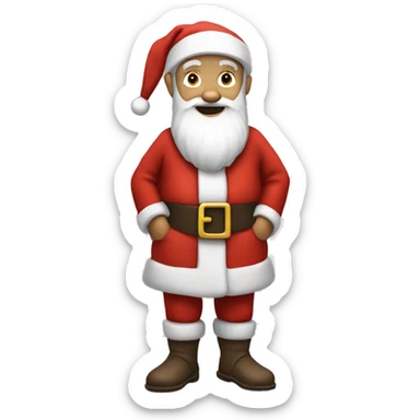 standing skinny white santa claus sticker