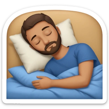 Guy with very short beard Taking short nap icon sticker