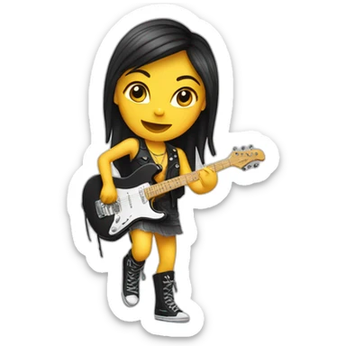 A rocker dancing girl sticker