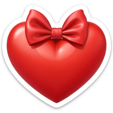 Heart with bow in middle sticker