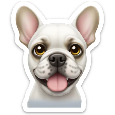 White Frenchie  sticker