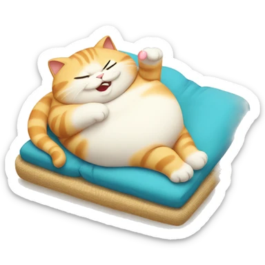 Chubby cat sunbathing  sticker