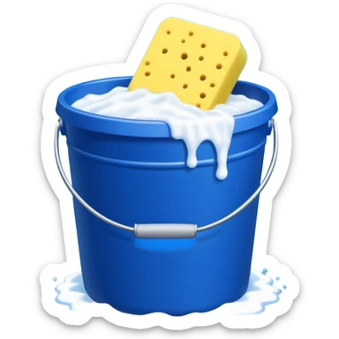 I want emoji with dark blue bucket that is filled with dtergent nd hace car wash sponge in yellow color sticker