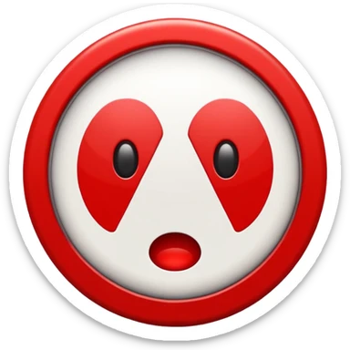 Red warning emoji, attention alert, red circle or triangle with white exclamation mark, bold, high contrast, flat emoji style. sticker