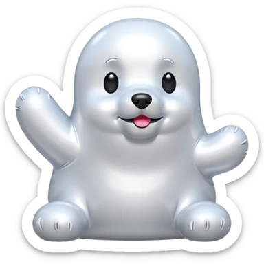   jeff koons style inflatable dog ghost sticker