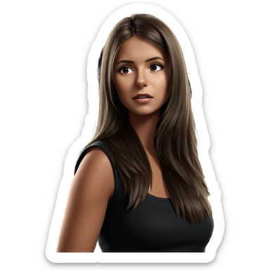 brown haired girl portrait sticker