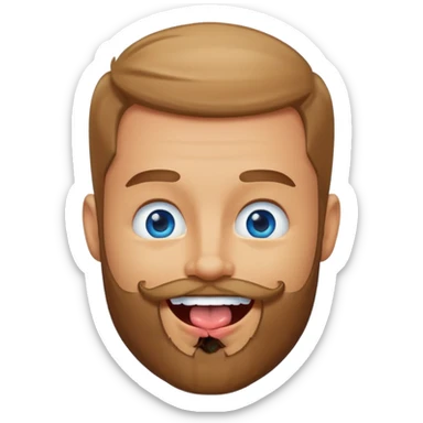Man with beard sticking tongue out sticker