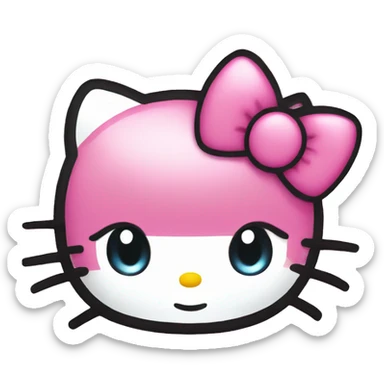 Hello kitty face pink sticker