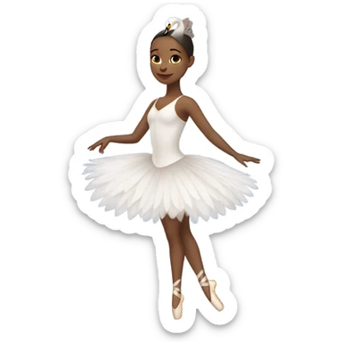 Ballerina with swan dress  sticker