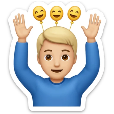 A emoji in Blue doing the cole Palmer celebration sticker