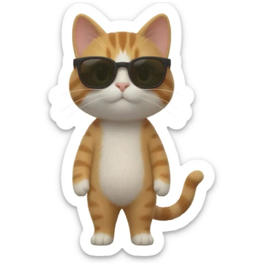Cat wearing sunglasses sticker