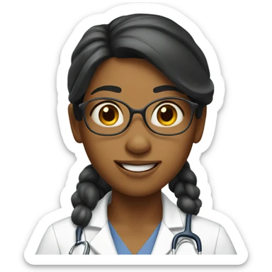 Goofy girl doctor sticker