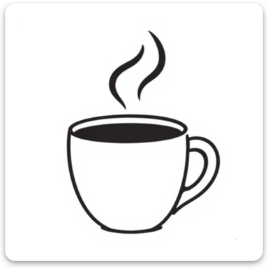 coffee cup hand drawn doodle style sticker